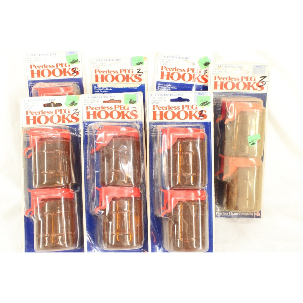 Peerless Peg Board Jars NOS Lot of 14 Organizer Small Parts Workshop